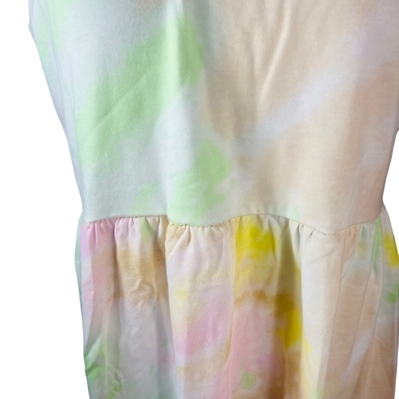 love,fire baby doll dress tiered sleeveless baby tie dye green pink Size XL - Picture 7 of 14